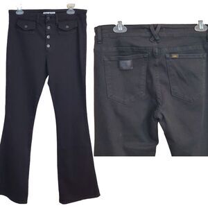 LOIS Flare Jeans WOMENS 32x34 Yoko‎ 2490 Black STRETCH Button Fly SPAIN pockets